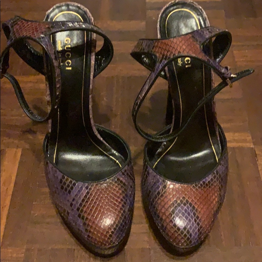 Gucci Python Platform Heels - image 1